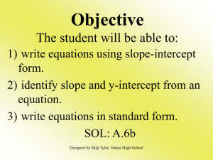 Slope-Intercept Form