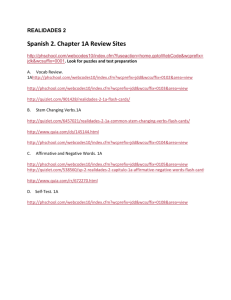 Spanish 2. Chapter 1B Review Sites
