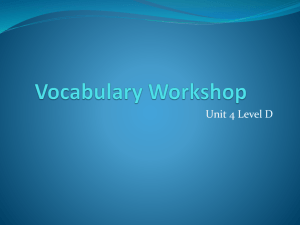 Unit 4 Vocabulary Workshop PowerPoint