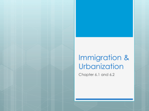 Chapter 6.1 and 6.2 Immigration and Urbanization