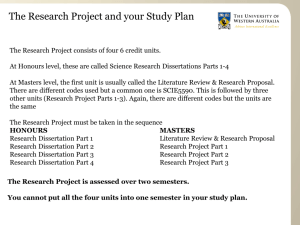 This means you cannot enrol on the Research Project in your first