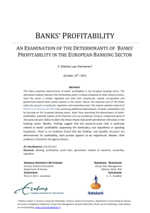 Determinants of banks profitability