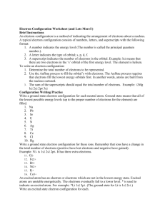 Electron Configuration Worksheet