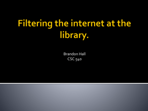 Filtering the internet at the library.