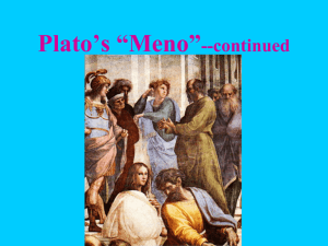 Plato's “Meno”-
