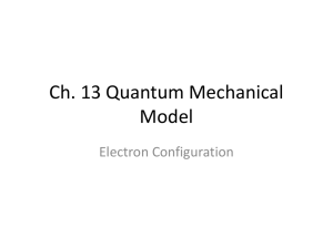 Ch. 13 Electron Configuration