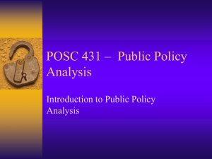 Seminar in Public Policy Analysis - California State University, Long