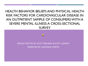 Health behavior beliefs and physical health risk factors for