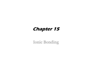 Ch. 6 & 15 Ionic Bonding