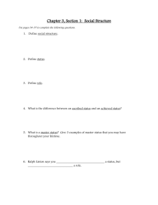 Social Structure reading questions