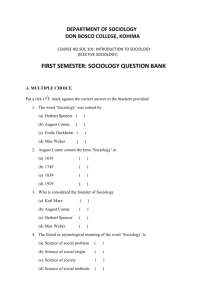 Question Bank SOC 101 - Don Bosco College, Kohima