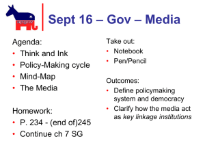 Sept 16 – Gov – Policy Making and the Media