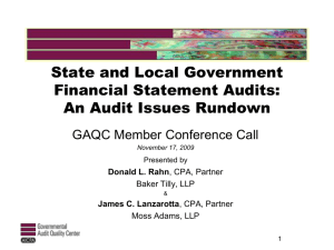 State and Local Government Financial Statement Audits: An