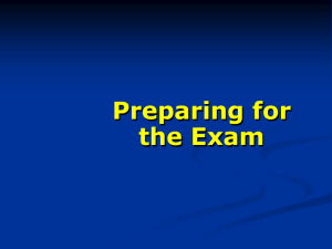 Preparing for the Exam