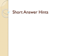 Short Answer Hints
