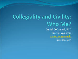 Collegiality and Civility at BMC