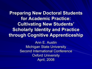 Preparing New Doctoral Students for Academic Practice