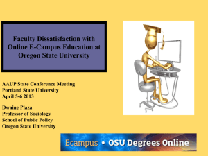Faculty Issues with Online Education at Oregon State University