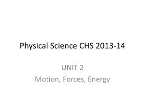 Motion, Forces, Energy