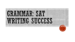 Grammar: SAT Writing Success