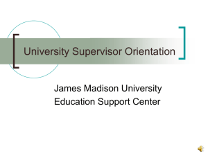 University Supervisor Orientation