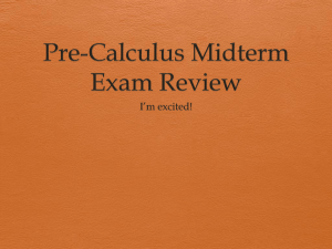 Pre-Calculus Midterm Exam Review