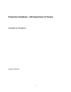 Welcome to theatre production at the UNI Department of Theatre