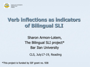 Verb inflection as indicators of Bilingual SLI