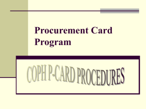 COPH P-Card Training Overview - USF Health