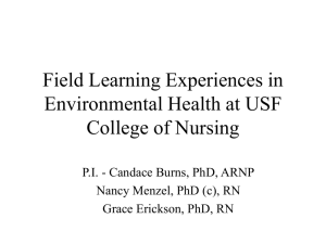 Field Learning Experiences in Environmental Health at USF College