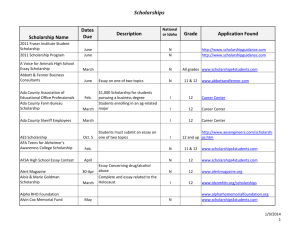 Idaho & National Scholarship List