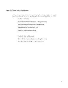 Paper for Ledelse & Erhvervsøkonomi: Open Innovation in Networks