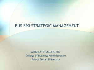 strategic management - Prince Sultan University