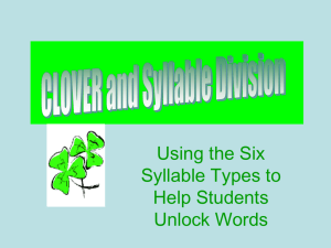 Closed Syllable
