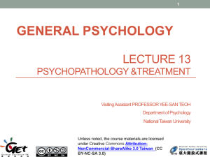 Psychopathology & treatment