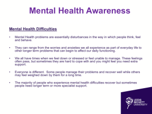 Mental Health Awareness - Leeds Beckett University