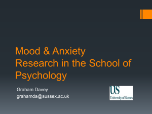 Mood & Anxiety Research in the School of Psychology