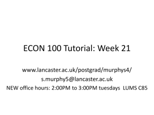 ECON 100 Tutorial: Week 21