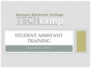 Student Assistant Training