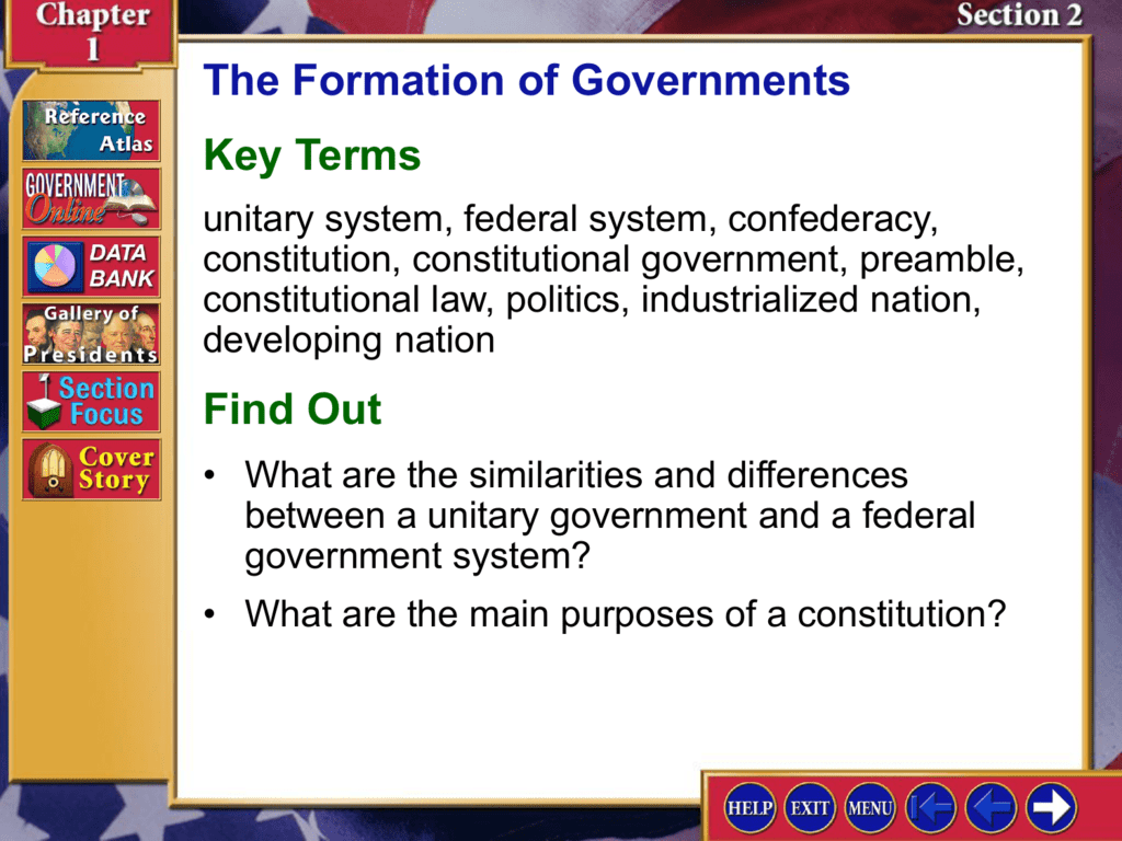 what is the purposes of unitary constitution