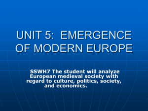 unit 5: emergence of modern europe