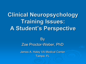 Clinical Neuropsychology Training Issues