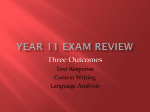 Year 11 Exam Review