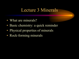 Lecture 3 Minerals