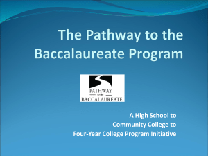 Pathway to the Baccalaureate Program