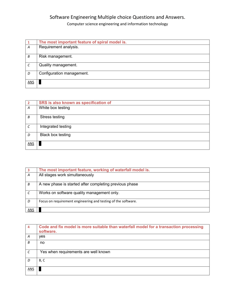 Multiple Choice Questions And Answers