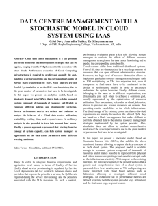 data centre management with a stochastic model in cloud system