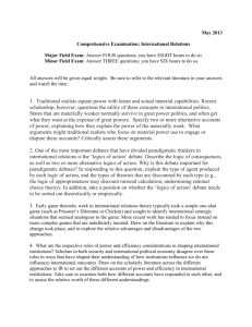 May 2013 Comprehensive Examination: International Relations