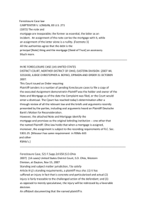 Foreclosure Case law