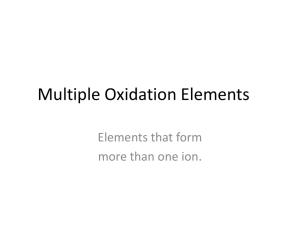 Mutiple Oxidation Elements
